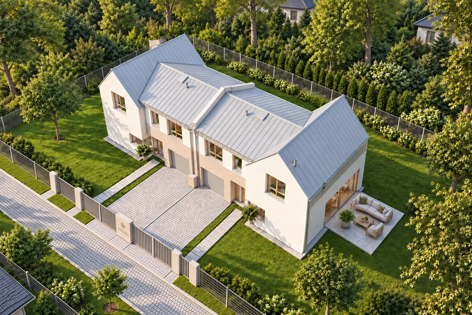 Wizualizacja domów z lotu ptaka